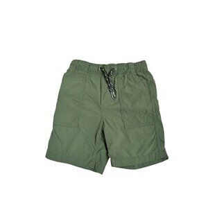 Gap Boys Olive Green Drawstring Elastic Waist Cargo Shorts 4 Years Cotton Casual